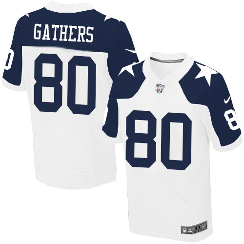 Men's Elite Rico Gathers Nike Jersey White Alternate - #80 Throwback NFL Dallas Cowboys